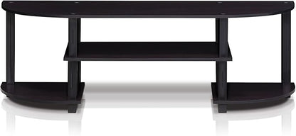 Furinno Turn-S-Tube Wide TV Entertainment Center, Dark Walnut