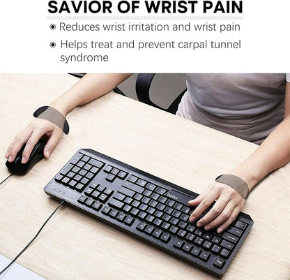 JIKIOU Left-Handed and Right-Handed Truly Ergonomic Wrist Rest for Mouse and Keyboard, Carpal Tunnel Support, Pain Relief, Anti-Fatigue, Easy Glide, Office Computer Laptop Gaming (Left+Right)