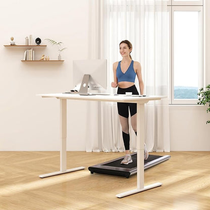 FLEXISPOT 55x24 Inch Electric Height Adjustable Standing Desk for Home & Office, Splice Board Desk for Computer Workstation, Study, or Creative Setup, White