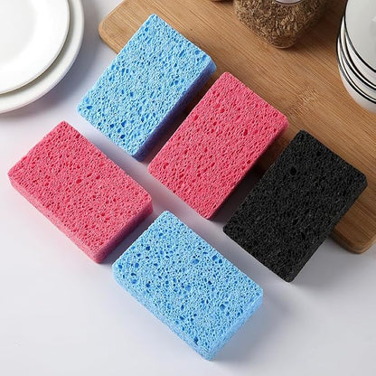 6 - Pack Non-Scratch Scrub Sponges - Sponges for Dishes and Washing Dishes, Cleaning Sponges for Kitchen Home Office, Magical 3D DIY Art and Craft Suppliers（Mixed）