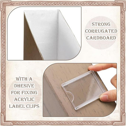 AmazingSpark Set of 4 Highland Cattle Magazine Holder Decorative Foldable Magazine Storage Boxes with Acrylic Label holders coquettish Boho organizer for office home Organization Storage