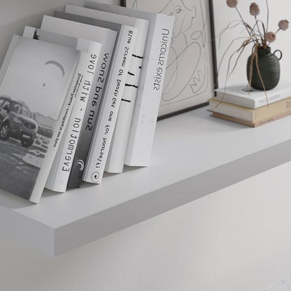 JPND Floating Shelf, Set of 2 Wall Shelf, 36 in W x 12.75 in D x 2 in H Wooden Floating Wall Shelf with Invisible Brackets for Living Room/Bedroom/Bathroom/Kitchen Storage and Decor, White