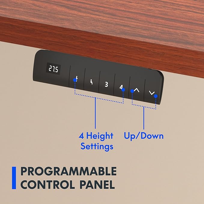 FLEXISPOT E3 Dual Motor 60 x 24 Electric Standing Desk Sit Stand Up Desk, Holds 220 lbs, Adjustable Height w/ Memory Presets, One-Piece Mahogany Desktop & Black Frame, Ships in 2 Boxes