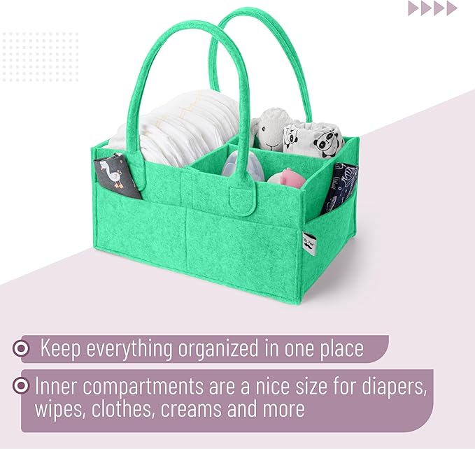 Mr. Pen- Baby Diaper Caddy Organizer, Green, Nursery Storage Bin and Car Organizer for Diapers and Baby Wipes