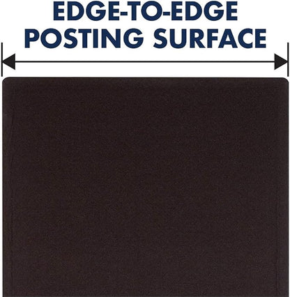 Quartet Bulletin Board, Fabric, 3' x 2', Frameless, High-Density Fiberboard, Oval Office, Black (7683BK)