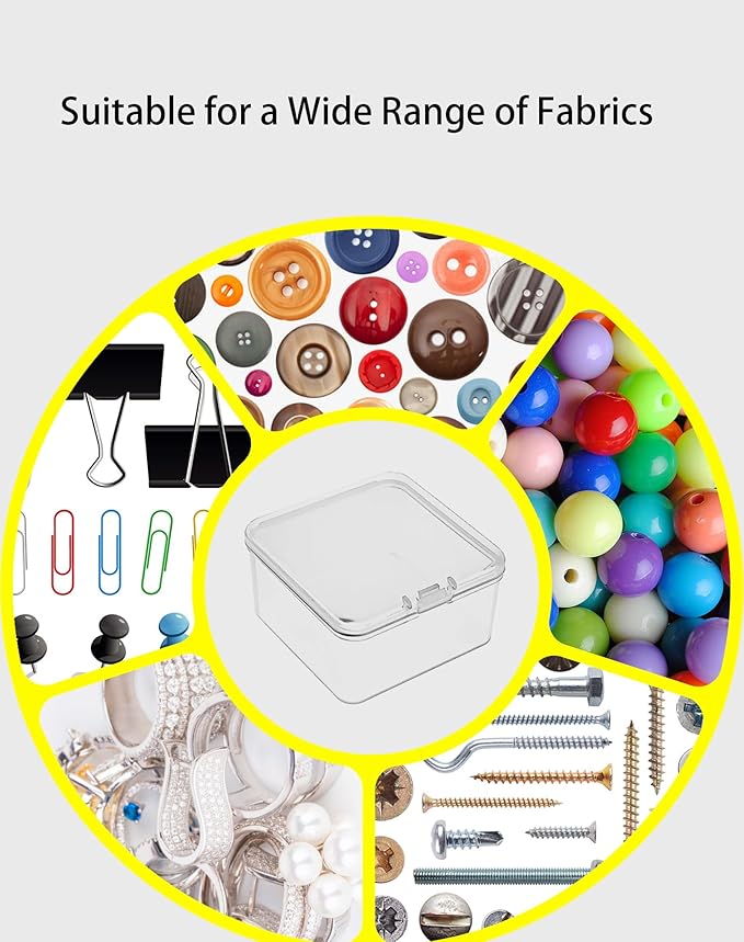 LJY 60 Pieces Square Mini Clear Plastic Storage Containers Box Case with Lids for Small Items and Other Craft Projects (Transparent, 2.5 x 2.5 x 1.4 inch)