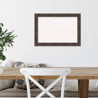 Amanti Art White Cork Board for Wall, 14x20 Vision Board with Brown Wood Frame, Small Corkboard Office Decor for Home Organization, Country Rustic Corkboard Pinboard to Display Items for Home