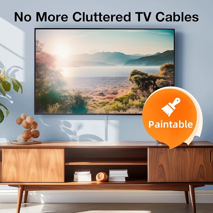 Delamu 157in Cord Covers for Wires on Wall, One-Cord Cord Hider, TV Cord Hider for Wall Mounted TV, Wire Hider Wire Covers for Cords on Wall, Cable Raceway for Home & Office, W0.55 H0.4in, Cherrywood