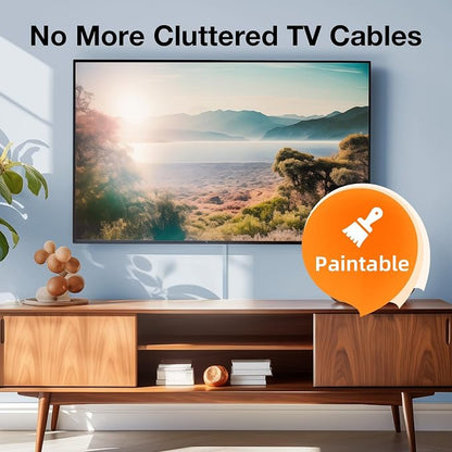 Delamu 157in Cord Covers for Wires on Wall, One-Cord Cord Hider, TV Cord Hider for Wall Mounted TV, Wire Hider Wire Covers for Cords on Wall, Cable Raceway for Home & Office, W0.55 H0.4in, Cherrywood