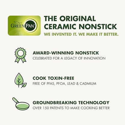 GreenPan Nova 8" Frying Pan Skillet, Oprah’s Favorite Things 2024, Ceramic Nonstick Cookware, PFAS Free, Toxin-Free, Induction Suitable, Dishwasher & Oven Safe, Durable, Easy Clean, Clay