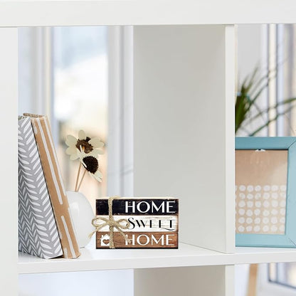 Mini Decorative Books For Home Decor, Small Wood Book Stack For Table Decor, Home Decor Book For Living Room Mantel, Farmhouse Stacked Books Decorative（L34）