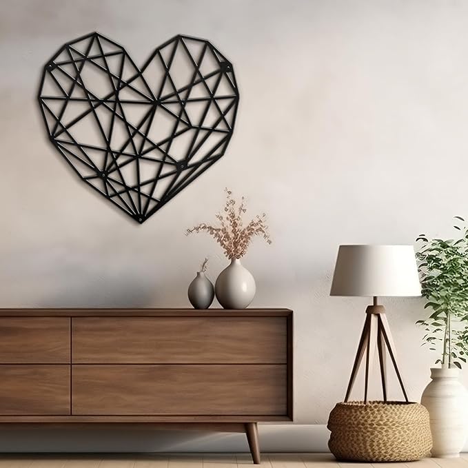SIGNLEADER Metal Wall Art Decor Eternal Diamond Modern Abstract Wall Sculpture Hangings Home Decoration for Living Room, Bedroom, Bathroom, Kitchen, Outdoor - 24" Black