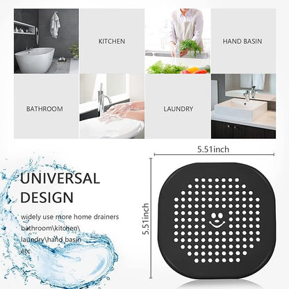 2 Pack Drain Hair Catcher Silicone Drain Protector Hair Stopper for Shower Kitchen Bathroom Cyan
