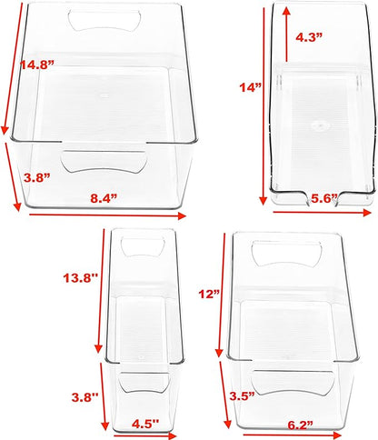SimpleHouseware Refrigerator Storage Organizer Bins, Assorted Set of 6