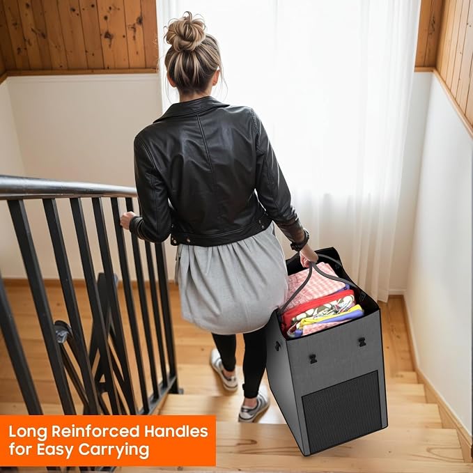 150L Laundry Hamper with Wheels, Rolling Laundry Basket with Metal Frame and Removable Bag, Large & Tall Dirty Clothes Hampers for Bedroom Aesthetic, Laundry Room, Bathroom, Dorm-Grey