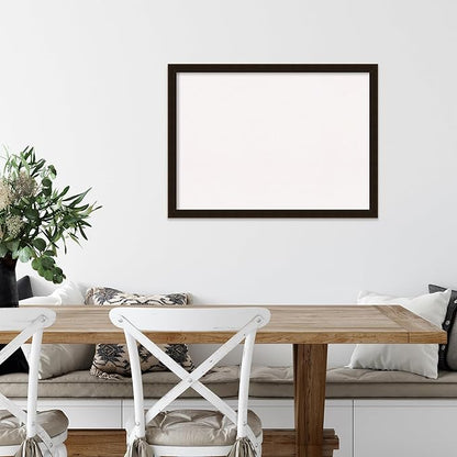 Amanti Art White Cork Board for Wall, 22x30 Vision Board with Brown Wood Frame, Medium Corkboard Office Decor for Home Organization, Rustic Farmhouse Corkboard Pinboard to display items for home