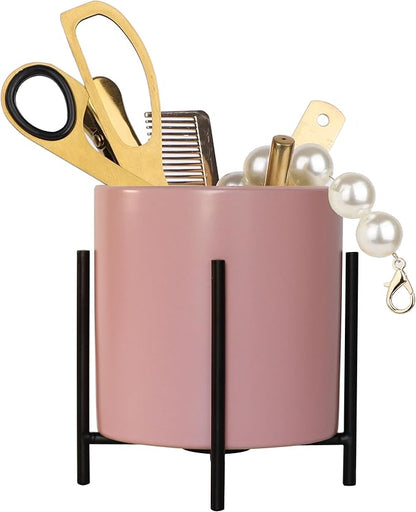 Purple Pen Cup for desk With Ceramic Pencil holder For Desks and kitchen Appliance Holders
