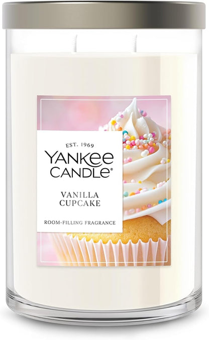 Yankee Candle Large Tumbler Scented Candle with up to 80 Hour Burn Time, Premium Plant Wax Blend for Consistent Burn, 20 oz Tumbler Candle with Room Filling Fragrance, Vanilla Cupcake