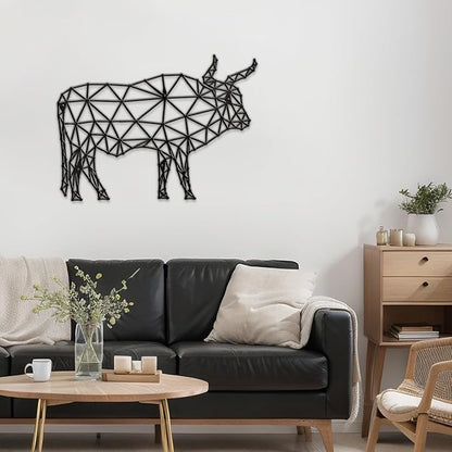 SIGNLEADER Metal Wall Art Decor Brooding Cow Modern Abstract Wall Sculpture Hangings Home Decoration for Living Room, Bedroom, Bathroom, Kitchen, Outdoor - 24" Black