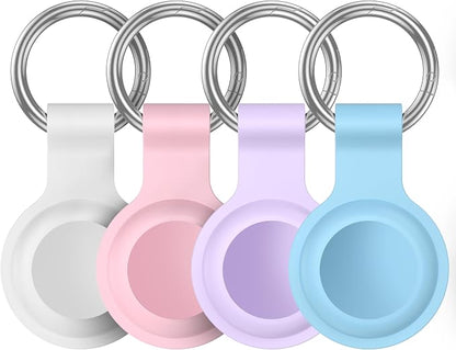 Compatible with AirTag Holder Case Keychain 4 Pack, for AirTag 1st & 2nd Generation Key Chain Ring Case Cover for Air Tag Holder GPS Tracker Item Air Tags Finders Air Tagholder for Kids,Bags,Luggages
