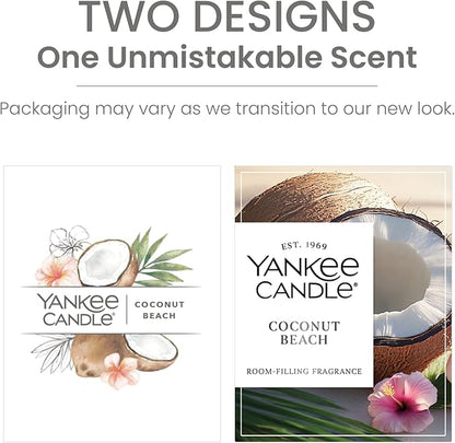 Yankee Candle Medium Pillar Scented Candle with up to 115 Hour Burn Time, Premium Plant Wax Blend for Consistent Burn, 14.25 oz Pillar Candle with Room Filling Fragrance, Coconut Beach