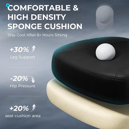 Ergonomic Office Chair with Footrest, Big and Tall Home Desk Chair, High Back Rolling Computer Chair with 3D Arms and Lumbar Support, Comfortable Gaming Chair, Swivel Mesh Chairs, Black