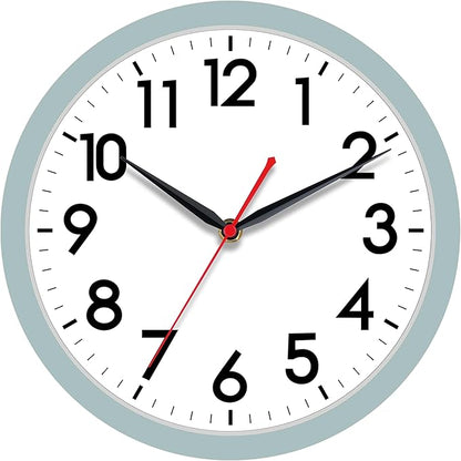 AKCISOT Wall Clock, Modern Small Wall Clocks Battery Operated 12 Inch, Silent Non-Ticking Analog Classic for Office, Home, Bathroom, Kitchen, Bedroom, School(Blue Gray)