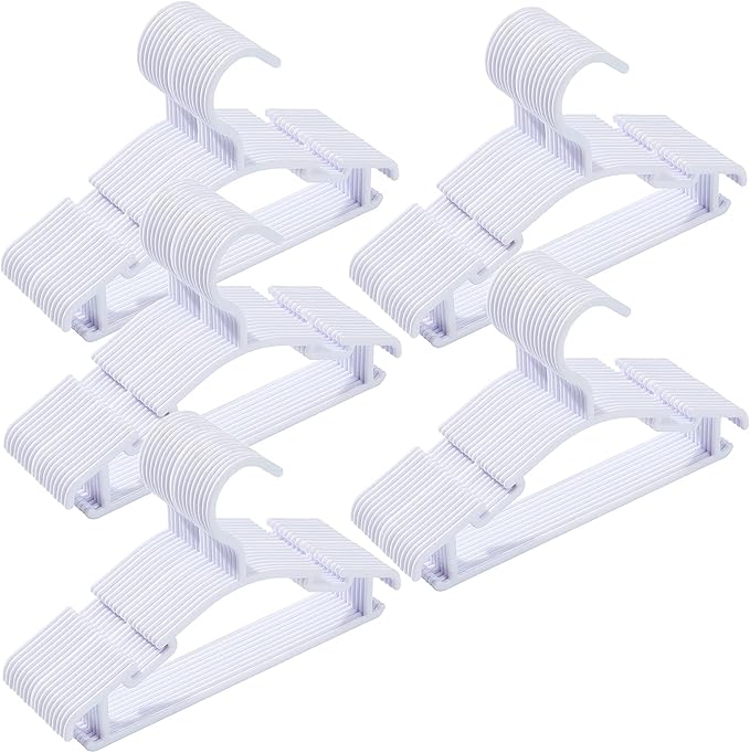 100 Pack White Baby Clothes Hangers,Kids Plastic Hangers for Closet,Toddler,Infant,Child,Newborn's Coat Hangers Ideal for Laundry and Nursery's Everyday Standard Use