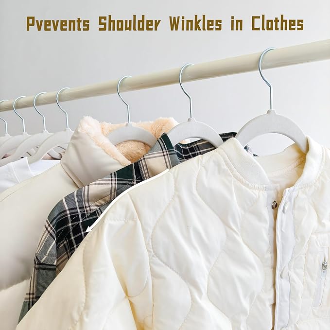 Gray Velvet Hangers 60 Pack, Anti-Slip Slim Space Saving Hangers with 360° Swivel Hook, 17.7 Inch Velvet Clothes Hangers for Coats,Sweater,Jackets,Dresses, Shirts, Suits & T-Shirts (Gray, 60)