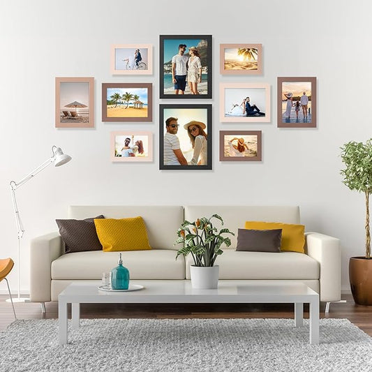 Funtopia 8x10 Picture Frames, Photo Frames Collage Wall Decor for Family, 5x7 4x6 Picture Frame Set for Wall Hanging or Tabletop Display