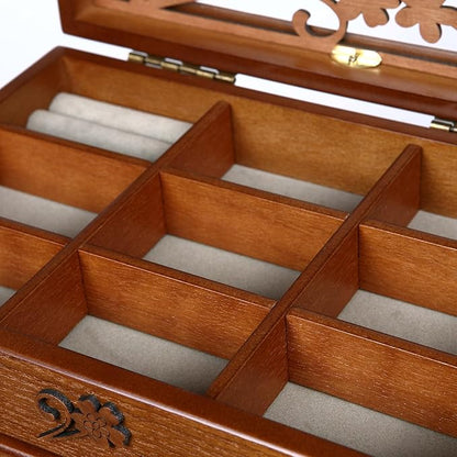 Changsuo Wooden Jewelry Box for Women with, Drawers, Medium Jewelry Storage Organizer