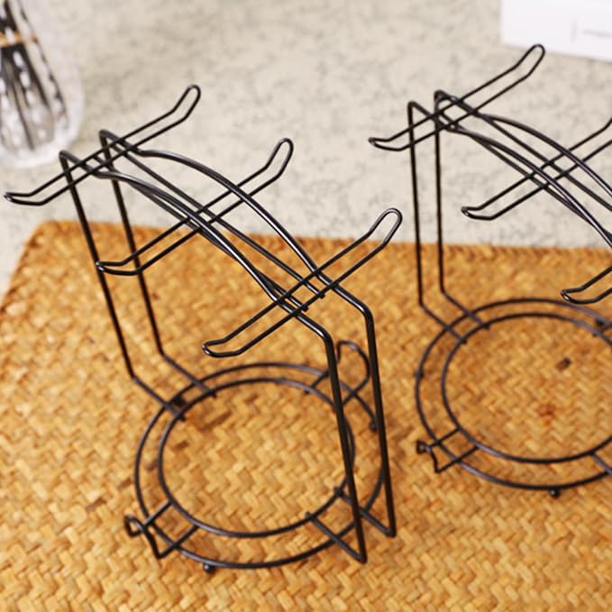 Coffee Cup Holder,Metal Tea Cups Coffee Mug Rack,Organizer for Coffee Cup Spoon and Saucers (Black)