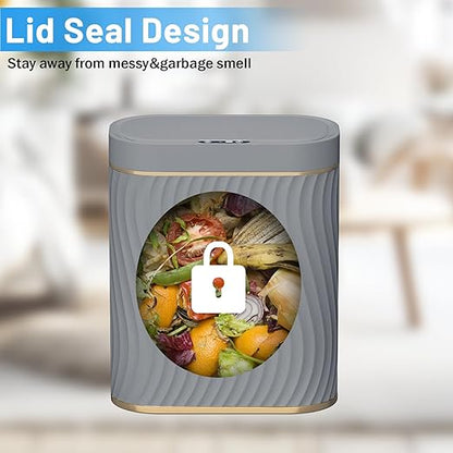 Bathroom Small Trash Can with Automatic Touchless Lid, 2.6 Gallon Smart Garbage Can Narrow Waterproof Trash Bin for Bedroom, Office, Living Room