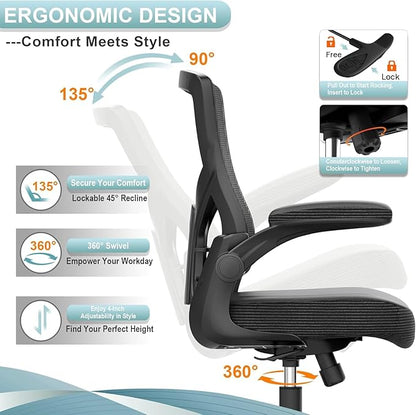 Ergonomic Office Desk Chair with Waterfall Seat and S-Shaped Back for Lower Back & Leg Pressure Relief, Comfortable for 8+ Hours Sitting