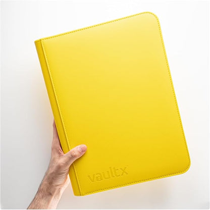 Vault X 9 Pocket Zip Binder, 360 Cards, Exo-Tec Material, 20 Side-Loading Pages (Yellow)