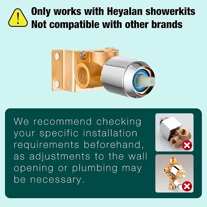 Heyalan Shower Faucet Set with Valve, Bathroom Rainfall Shower System, Wall Mount Single Handle Shower Trim Kit, Rainfall Fixed Shower Head, 8 Inch Square Shower Head,Polished Chrome