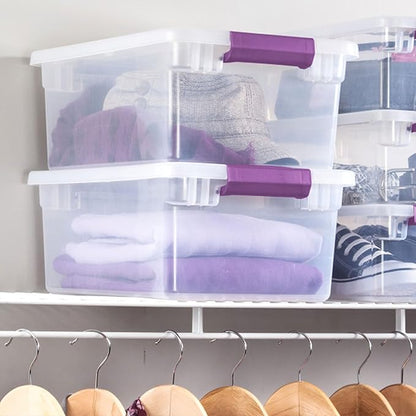 Sterilite 24-Pack ClearView Latch Box, Stackable Storage Organizer Bins for Home, 15 Quart