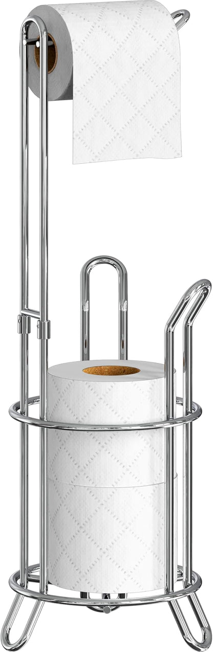 Simple Houseware Bathroom Toilet Tissue Paper Roll Storage Holder Stand, Chrome