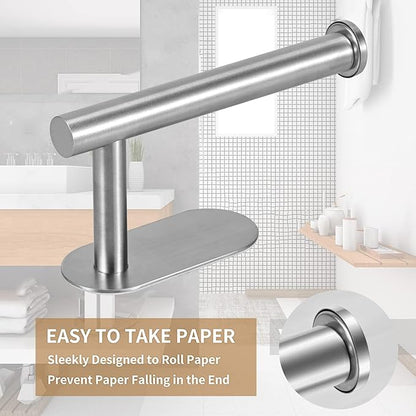 JOPOFI Toilet Paper Holder - Self Adhesive Toilet Paper Holder Wall Mount for Bathroom, Command Strip Stainless Steel Toilet Paper Roll Holder Stick On Wall, No Drilling - Brushed Nickel