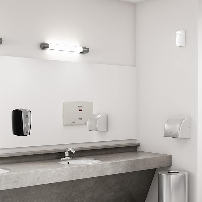 Rubbermaid Commercial Products AutoFoam Hand Soap & Sanitizer Dispenser Black/Black Pearl Touchless Wall Mount Battery Operated for Restrooms in Offices/Hotels/Entertainment/Schools