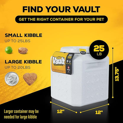 Vittles Vault Pawprint Pet Food Storage Container For Dog Food, Kibbles/Bird Seed/Oatmeal/Rice/Flour/Cereal, BPA Free, Plastic, Sealed Airtight For Cat Food, Up To 25 lb, Made in USA, With Scoop, Gray