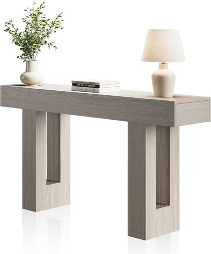 63 Inches Long Console Table for Entryway with Drawers, Wooden Sofa Table Behind Couch, Entry Table for Living Room, Foyer, Hallway, Grey