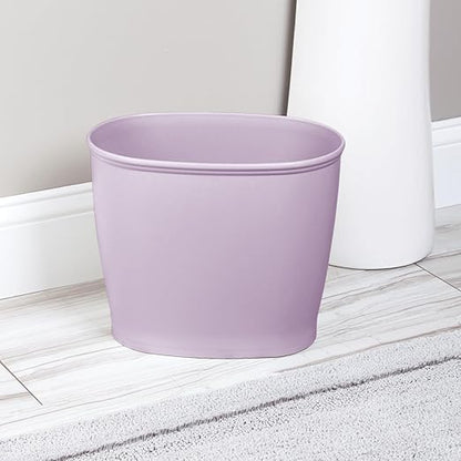 iDesign Slim Plastic Bathroom Trash Can, Small Garbage Bin for Bedroom, Office, Desk, Dorm, Purple