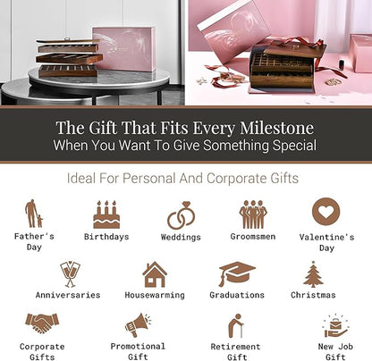 Shanik Custom Engraved Jewelry Box for Women – 3-Tier Stacked Organizer with Rearrangeable Grid Slots for Rings, Necklaces & Earrings