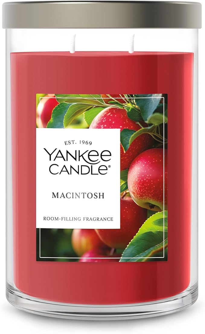Yankee Candle, Macintosh Scented Candle, 20oz Classic 2-Wick Tumbler with up to 80 Hour Burn Time