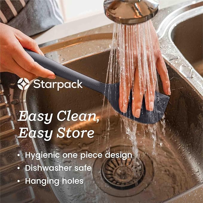 Starpack 'Mix it Up' Premium Silicone Cooking Spoons - Silicone Mixing Spoons for Baking Heat Resistant 600°F - Kitchen Spoons for Nonstick Cookware - LFGB Grade Serving Spoons - Rubber Stirring Spoon