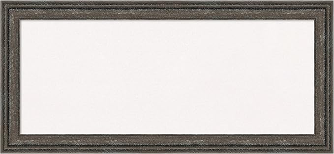 Amanti Art White Cork Board for Wall, 15x33 Vision Board with Brown Wood Frame, Medium Corkboard Office Decor for Home Organization, Rustic Farmhouse Corkboard Pinboard to display items for home