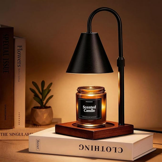 Modern Candle Warmer Lamp with Timer, Dimmable Candle Lamp Warmer, Mothers Day Birthday Gifts for Women Men, Black Candle Warmer, Adjustable Candle Light Warmer, Cozy Living Room Bedroom Home Decor