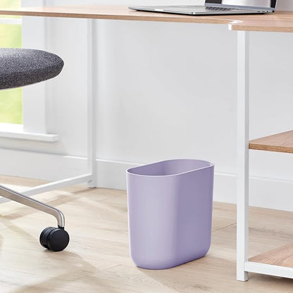 iDesign Small Slim Plastic Bathroom Trash Can, Garbage Can for Bedroom, Office, Desk, Dorm, Purple