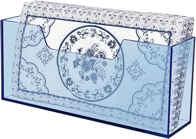 Waterproof Paper Towel holder, Acrylic Napkin Holder, Plastic Napkin Dispenser for Home, Office (Fluorescent Blue)